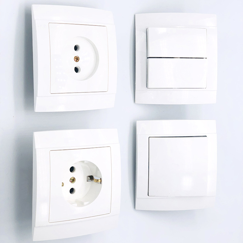 Factory direct European SR-25 series wall switch double open single open flat plug socket board panel
