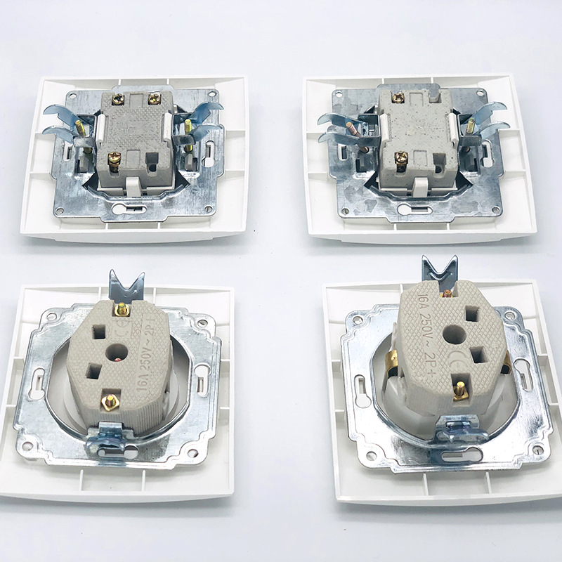 Factory direct European SR-25 series wall switch double open single open flat plug socket board panel