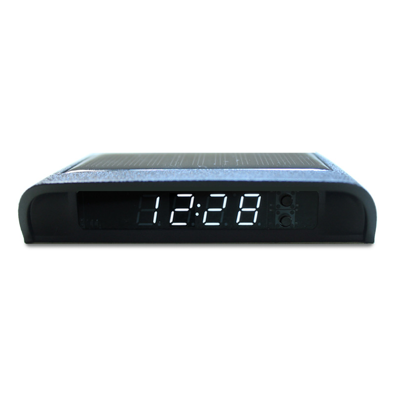 Solar Power Vehicle Clock Car Clock Luminous Car Thermometer Chart Solar Smart Brightness Auto Switch