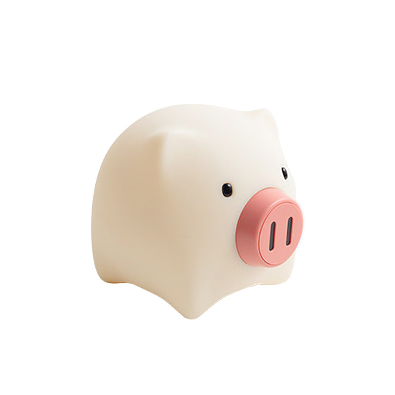 Luminous Pearl Pig Emotion Silicone Lamp Gift Baby Feeding Ambience Light Bedside Rotating Switch USB Night Light