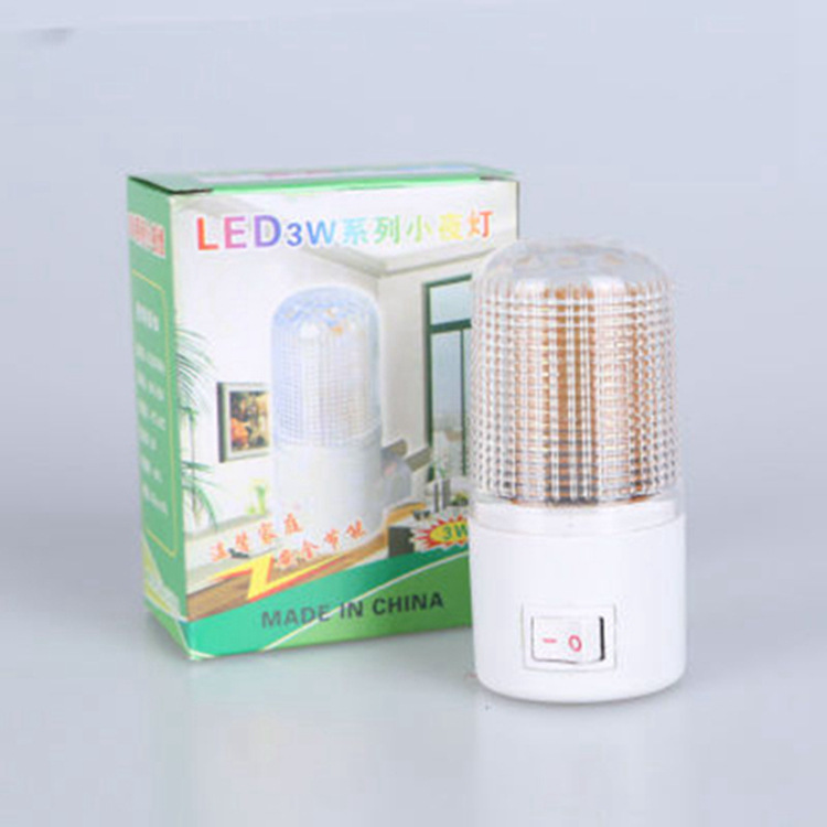 [Factory Direct Sales] 3W Small Night Lamp Plug-in with Switch Led Bedside Lamp Energy-Saving Lamp Stall Night Market Wholesale