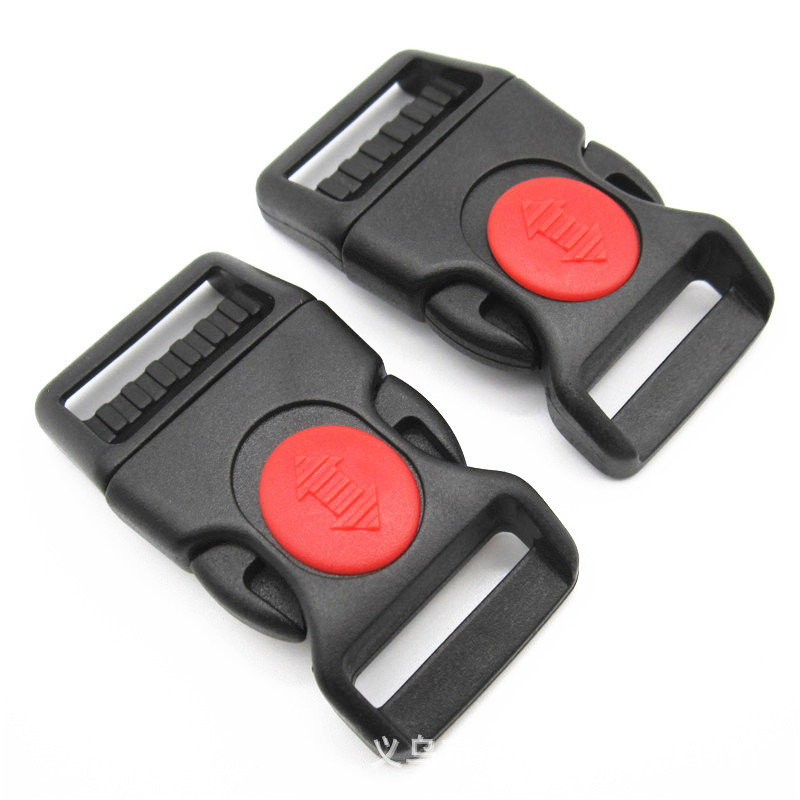 Factory Direct Sales Finger Slide Switch Release Buckle Black plus Red Dot Pom Release Buckle Bend Plug Lock Helmet Accessories