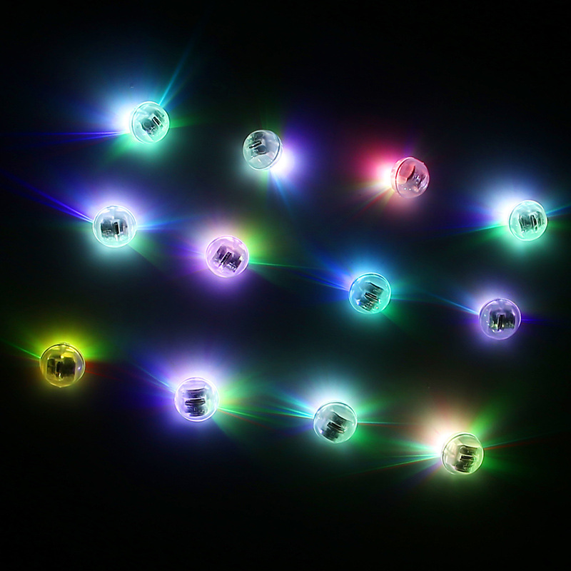 LED Switch Balloon Light Bullet Colorful Flash Lamp Party Decoration Small round Ball Bulb Headband Accessories
