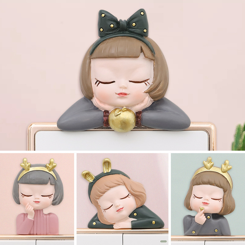 If Creative Cartoon Girl Living Room Wall Resin Switch Sticker Switch Plate Frameless Wall Decoration Stickers Wall Decoration