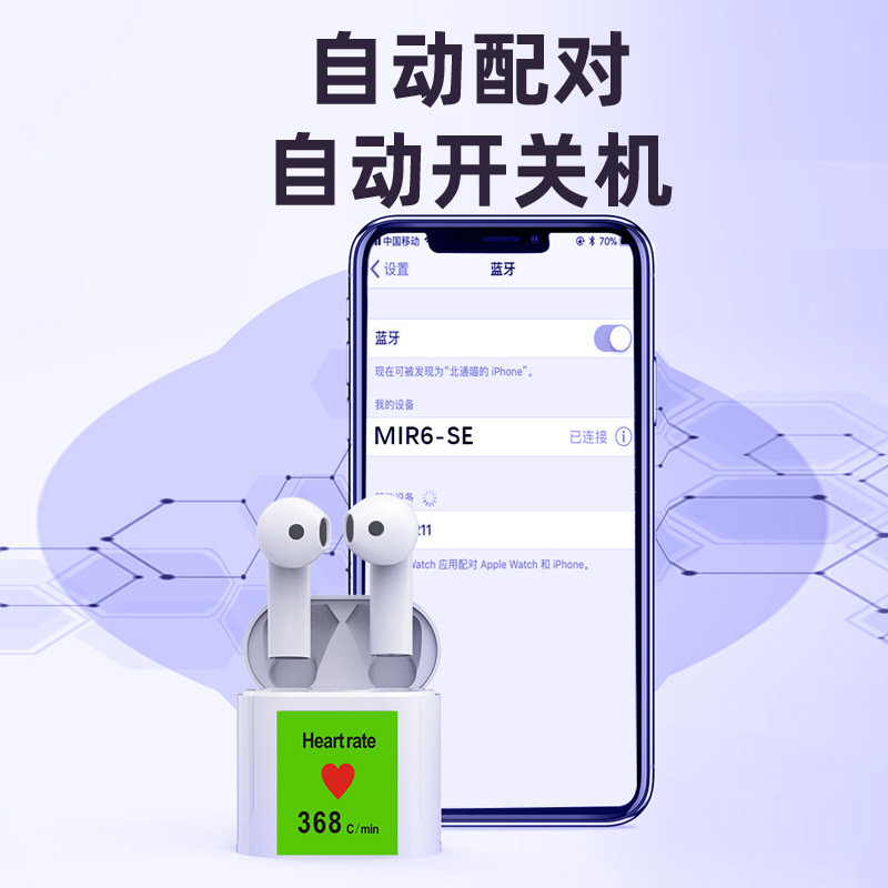 Bluetooth Headset Binaural Mini Wireless with Automatic Matching Automatic Switch-off Sports Bluetooth Headset