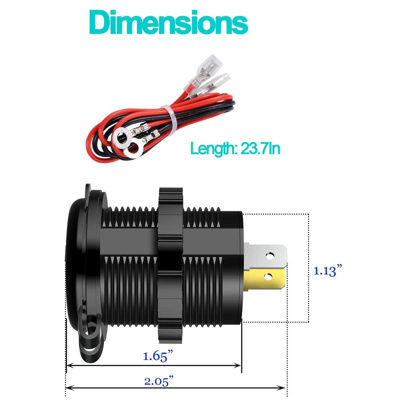 Car Modification Motorcycle RV Modification Touch Switch Qc3.0 Double Aperture Double USB Mobile Phone Charger