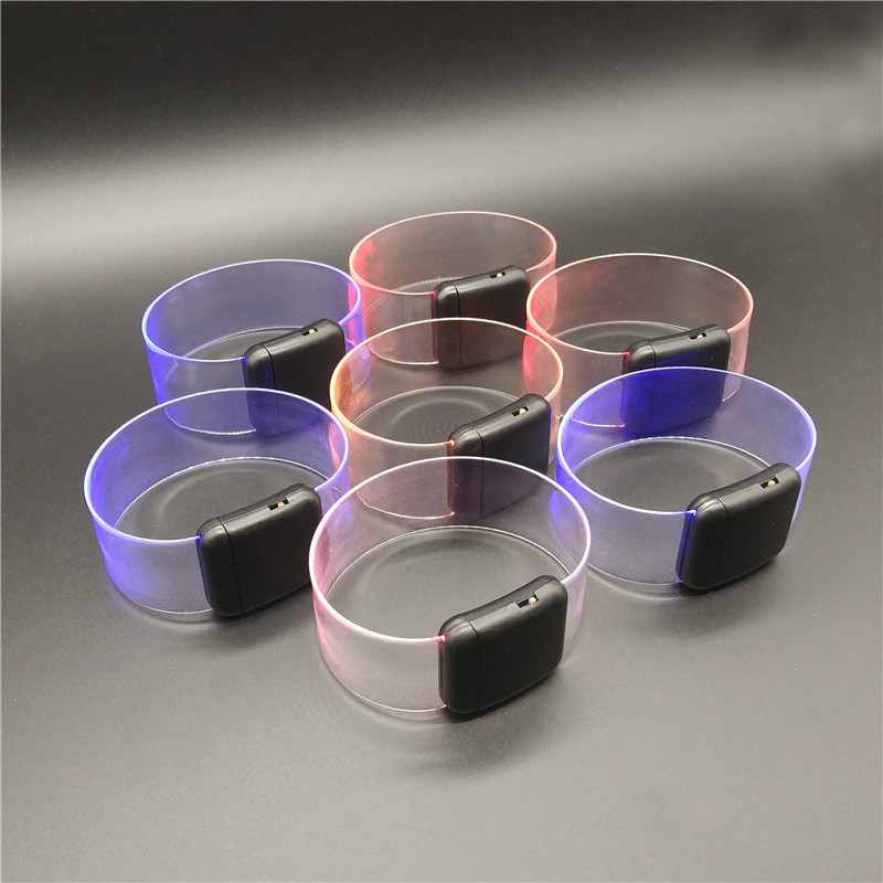 PVC Laser Logo Magnetic Luminous Bracelet Wide Strap Led Switch Bracelet Concert Cheering Props Wholesale