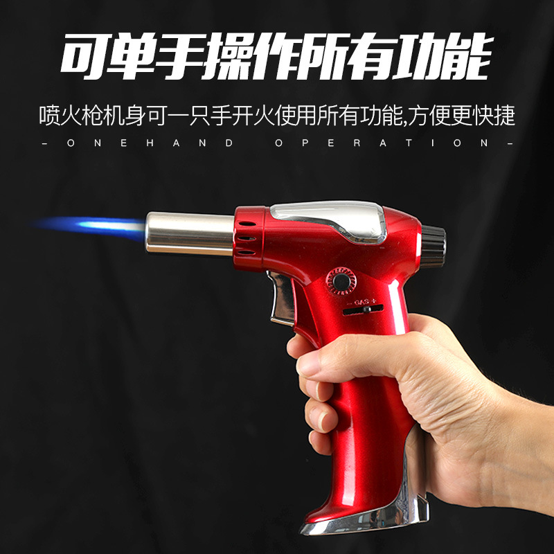 Real Explorer Outdoor Barbecue Flame Gun Kitchen Stove Igniter Flame Spray Gun Portable Large Torch Lighter Welding Gun