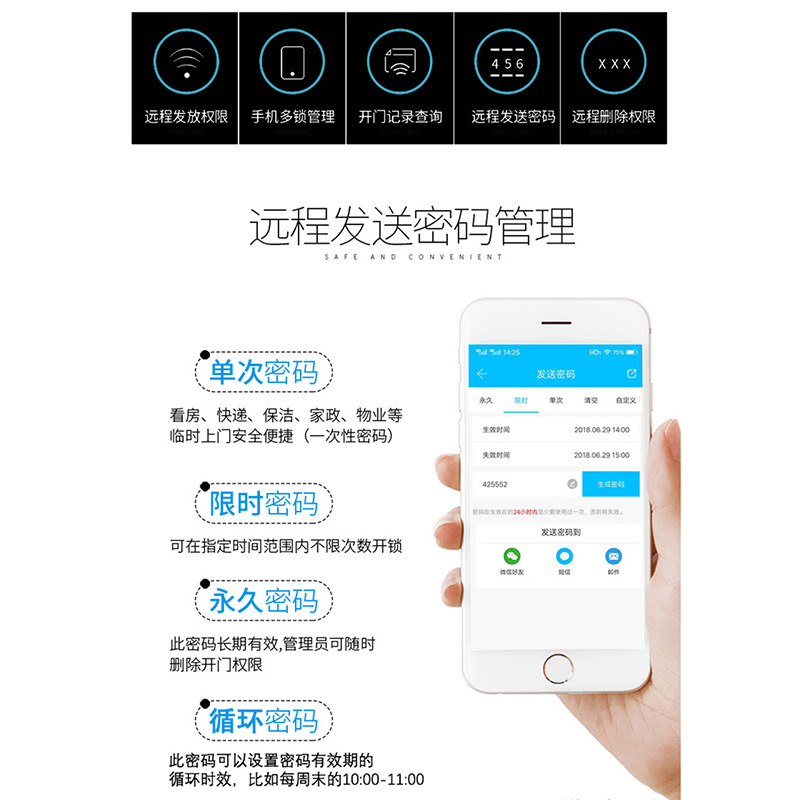 Factory Direct Supply Remote Password Bluetooth Lock B &amp; B Apartment IC Card Pass Lock Ttlock Smart Door Lock Fingerprint Lock