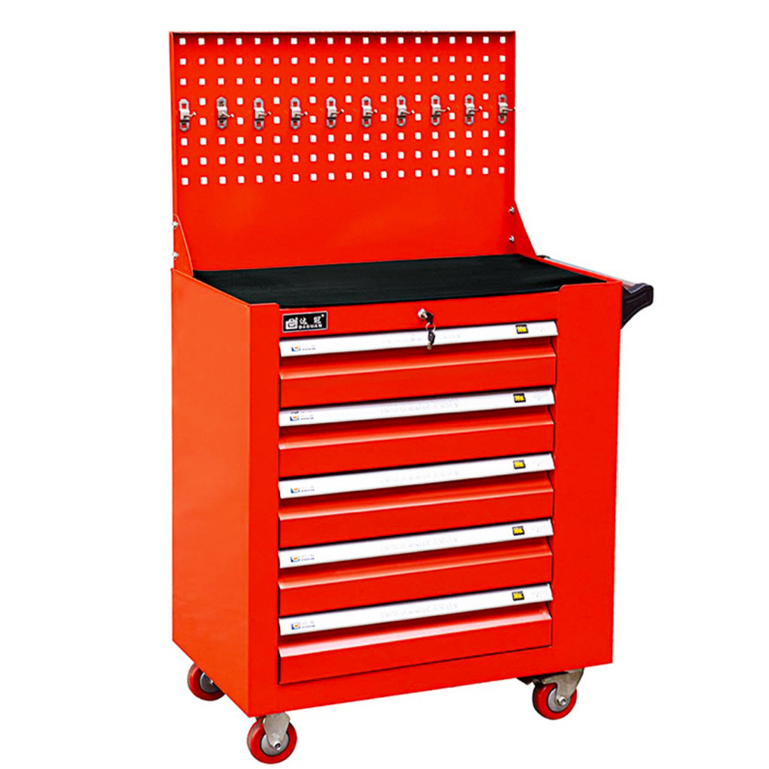 Hardware Auto Repair Double Door Multi-Drawer Tool Car Tool Cabinet Iron Sheet with Lock Hand Push Mobile Locker