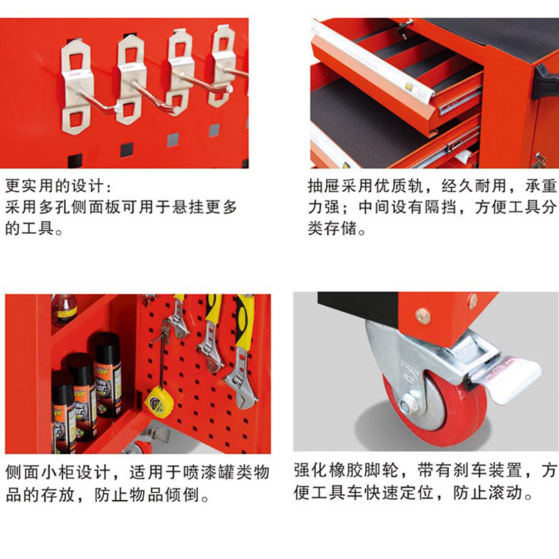 Hardware Auto Repair Double Door Multi-Drawer Tool Car Tool Cabinet Iron Sheet with Lock Hand Push Mobile Locker