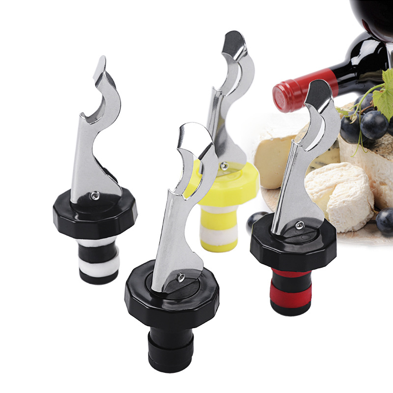 Gel Bottle Stopper Wine Stopper Sealed LeakProof Lower Pressure Cork Stainless Steel Open Jar Opener Keep Fresh Stopper