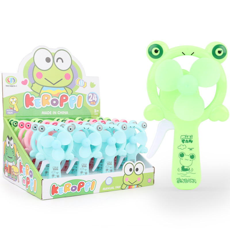 Small Frog Hand Pressure Fan Children&#039;s Portable Handheld Push-Type Portable Toy Cartoon Mini Little Fan