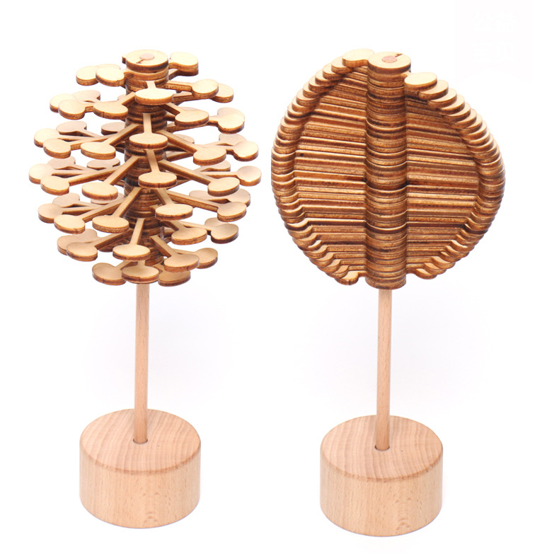 Wooden Rotating Lollipop MZM. P.15 TikTok Same Style Fei&#039;s Series Creative Decoration Pressure Reduction Toy Gyro