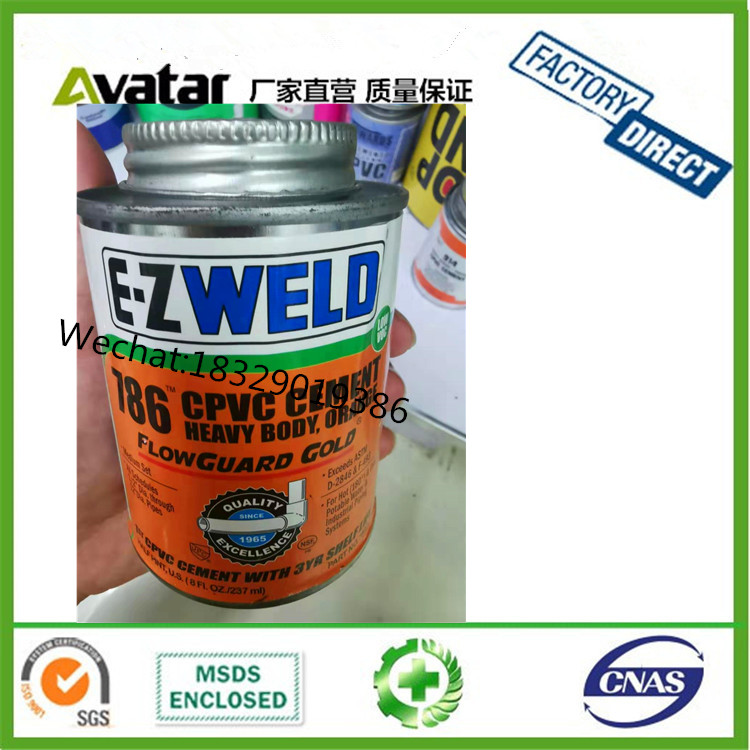 FAST WELD PVC glue blue tin can package high pressure pvc pipe glue  