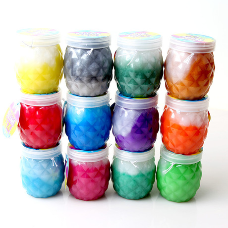 Factory Direct Sales Slim Slim Pearlescent Sand Skin Glue Crystal Mud Set Plasticine Colorful Pressure Reduction Toy Mud