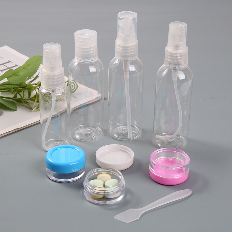 Factory Direct Sales 80ml Spray Pressure Thousand Autumn Cap Bottle + 40ml Spray Bottle +10G Three Travel Set Wholesale Customization