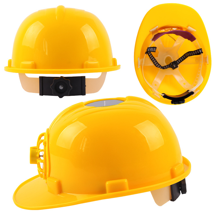 Solar Fan Cap Engineering Use Hat Construction Labor Protection Anti-Smashing Construction Site Cap Anti-Pressure Ventilation Cooling Summer Helmet