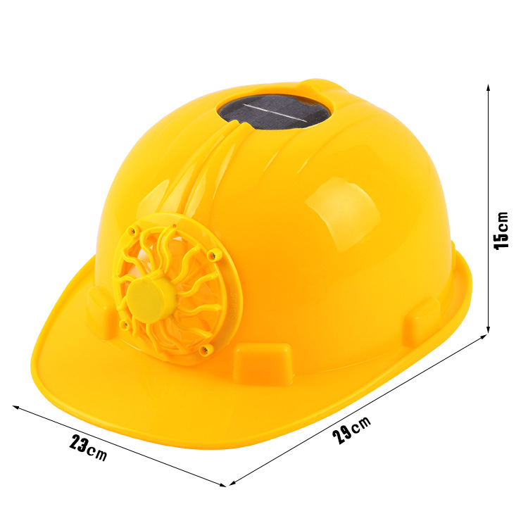 Solar Fan Cap Engineering Use Hat Construction Labor Protection Anti-Smashing Construction Site Cap Anti-Pressure Ventilation Cooling Summer Helmet