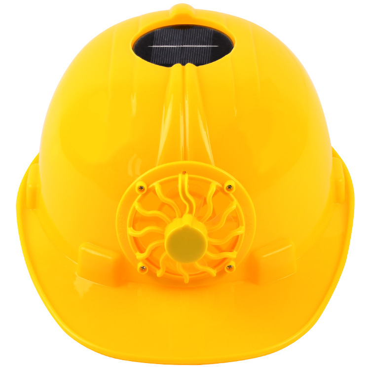 Solar Fan Cap Engineering Use Hat Construction Labor Protection Anti-Smashing Construction Site Cap Anti-Pressure Ventilation Cooling Summer Helmet