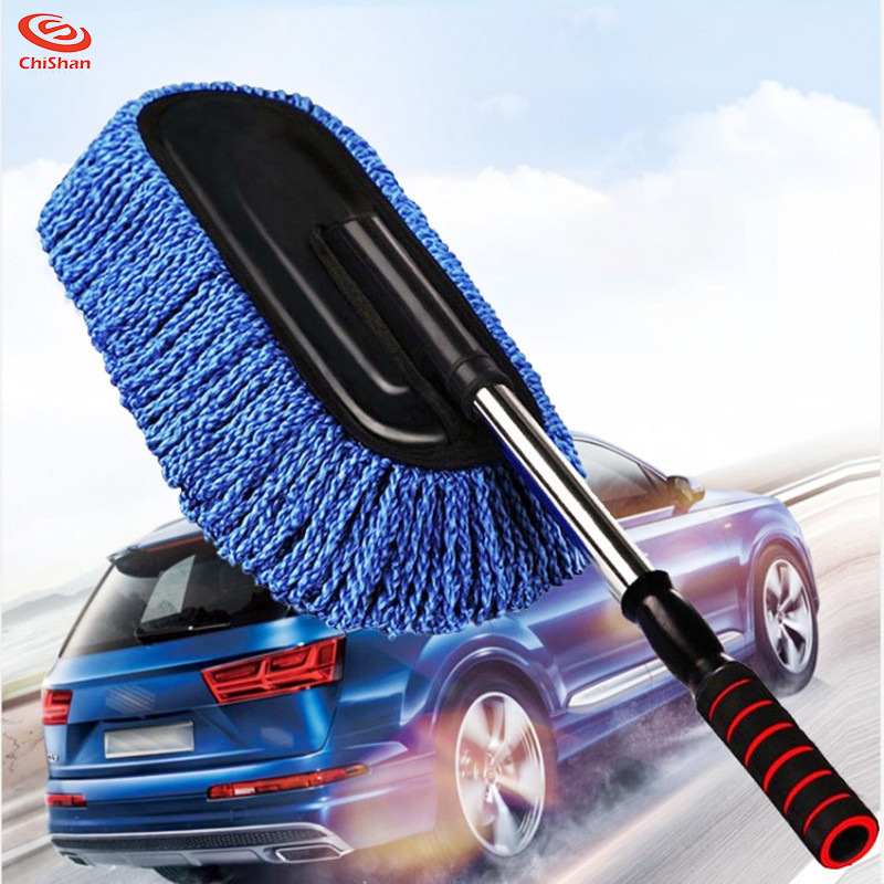 Car Wash Mop Long Handle Retractable Car Supplies Wax Brush Multifunctional Car Dust Remove Brush Brush Car Cleaning Tool