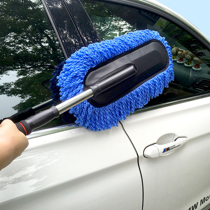 Car Wash Mop Long Handle Retractable Car Supplies Wax Brush Multifunctional Car Dust Remove Brush Brush Car Cleaning Tool
