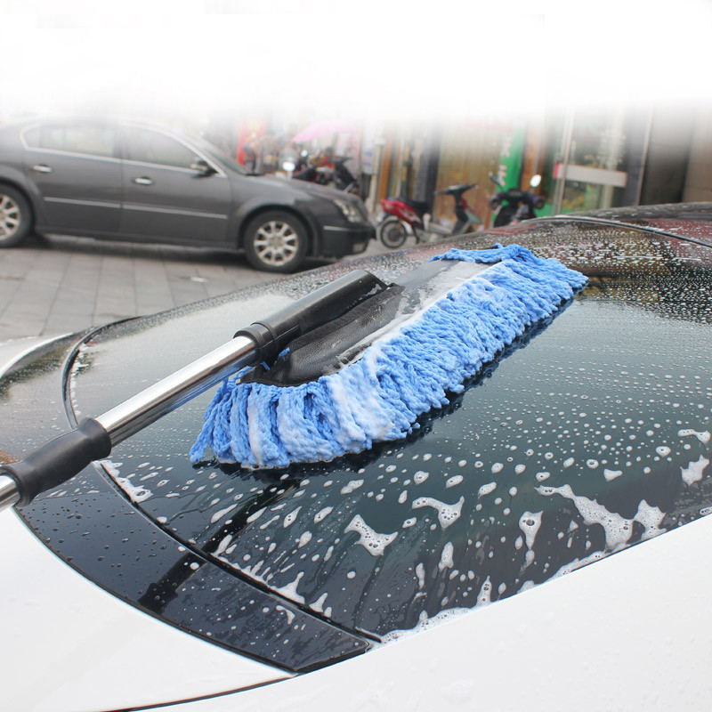 Car Wash Mop Long Handle Retractable Car Supplies Wax Brush Multifunctional Car Dust Remove Brush Brush Car Cleaning Tool