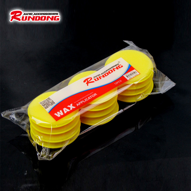 Car Sponge Edge Pressing Waxing Sponge Compressed round Waxing Sponge 12 Pieces a Pack of Car Washing Tools
