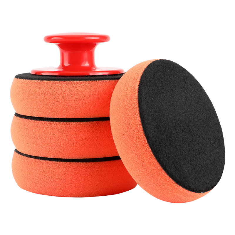 Polishing Waxing Sponge with Handle Car Waxing Sponge Car Wash Tool Manual Polishing Beauty Waxing Gadgets