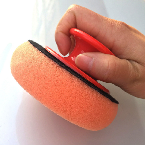 Coldge Car Waxing Polishing Gadgets Sponge Handle round Polishing Waxing Cotton Cleaning and Maintenance Tool