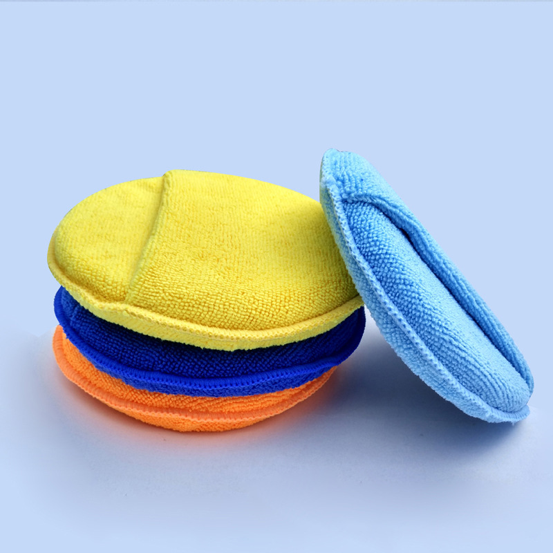 5-Inch Waxing Cake Polish Sponge round Pocket Car Spong Mop Microfiber Crystal Plated Car Wash Spong Mop