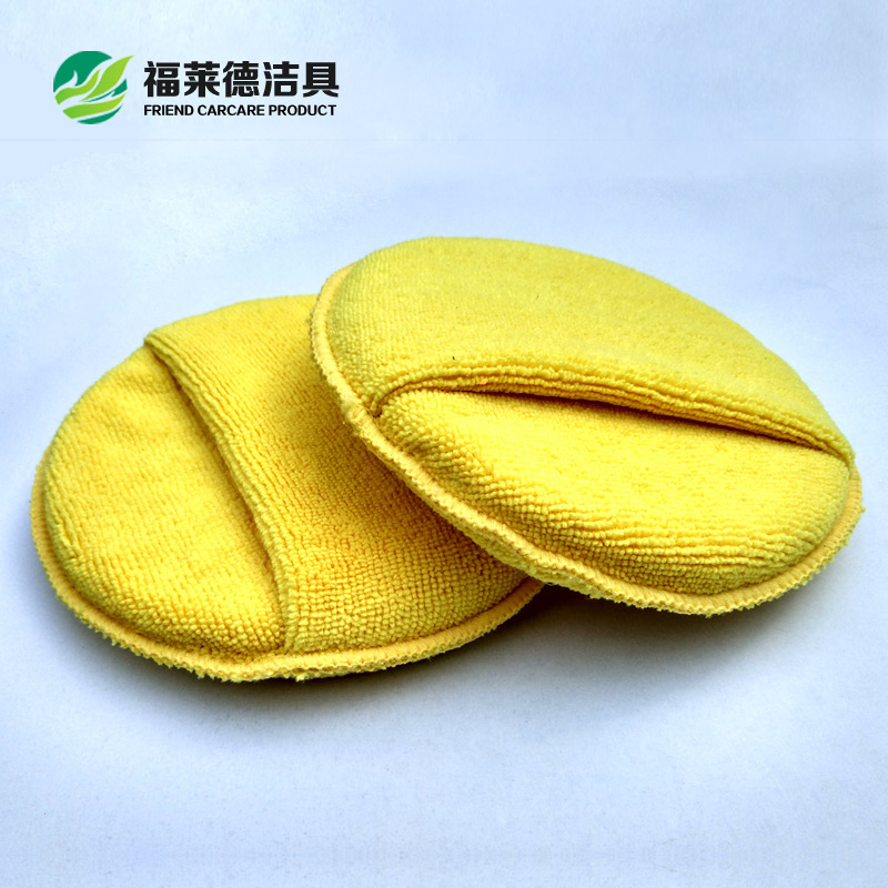5-Inch Waxing Cake Polish Sponge round Pocket Car Spong Mop Microfiber Crystal Plated Car Wash Spong Mop