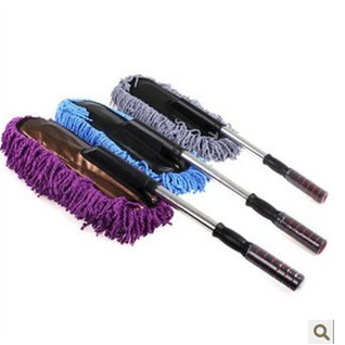  car cleaning extendable wax drag nano fiber duster wax brush car wash tool grey
