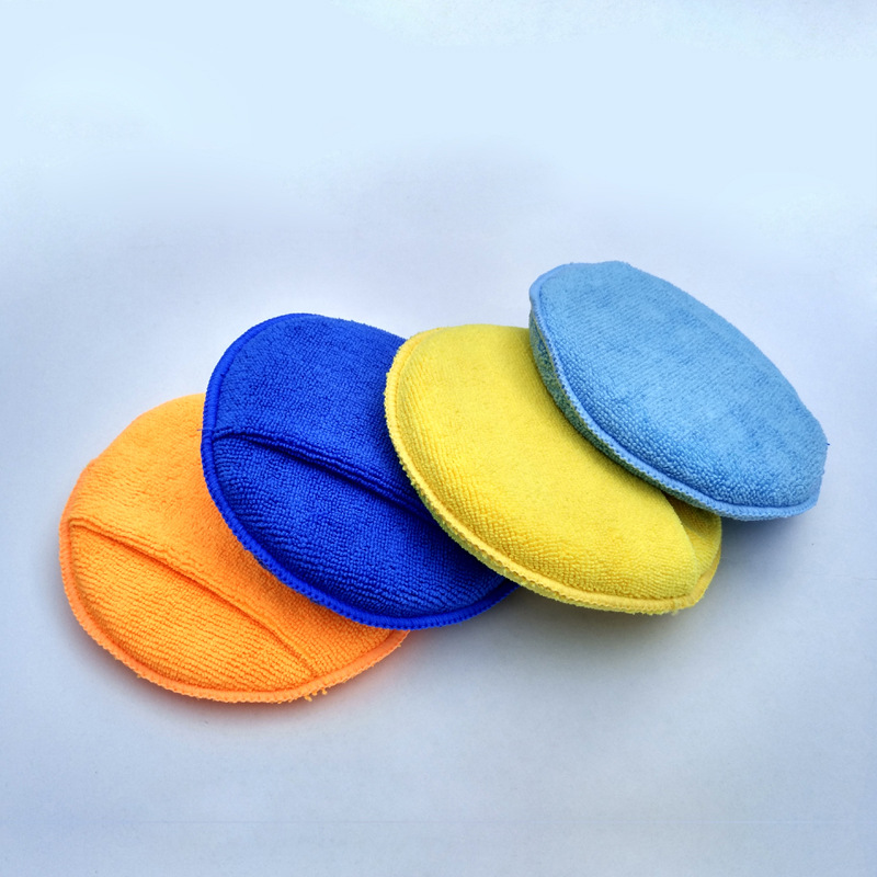 Round Car Cleaning Supplies Waxing Cake Sponge Polishing Disk Microfiber Edge Pressing Sponge Car Wash Spong Mop
