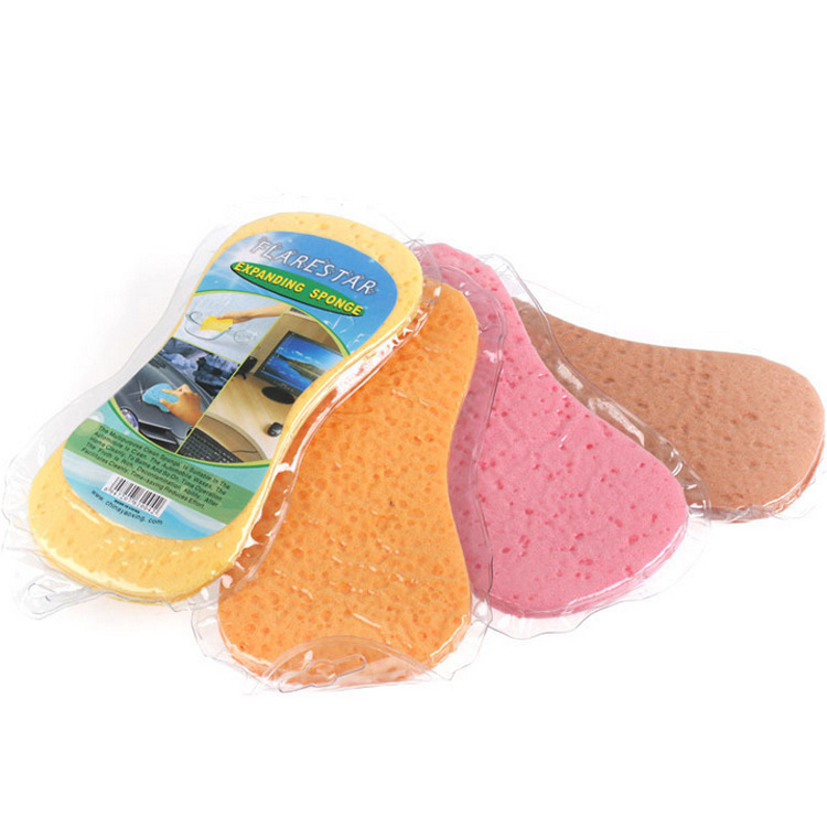 Car Sponge 8 Words Large Vacuum Compressed Sponge Honeycomb Car Sponge Car Beauty Waxing Tool Cotton