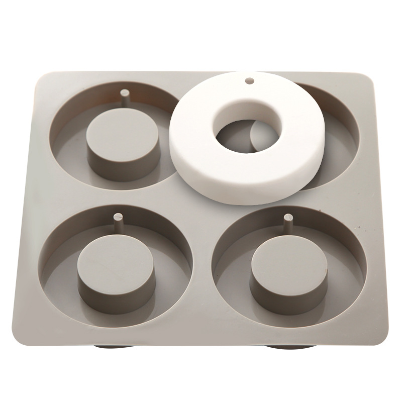 Silicone Aromatherapy Mold Silicone 4-Piece Ring Wax Tablets Gypsum Wax Tag Mold Car Hanging Mold Silicone Products
