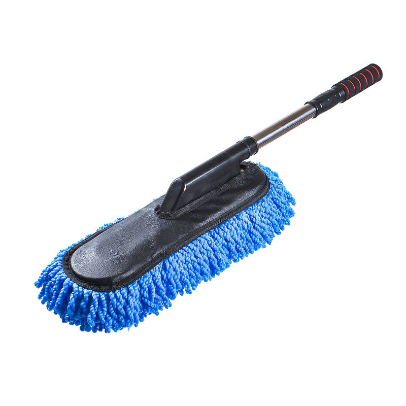 New Hot Sale Car Whisk Cotton Thread Dust Removal Soft Fur Car Brush Telescopic Dust Sweeping Thick Stainless Steel Rod Wax Mop