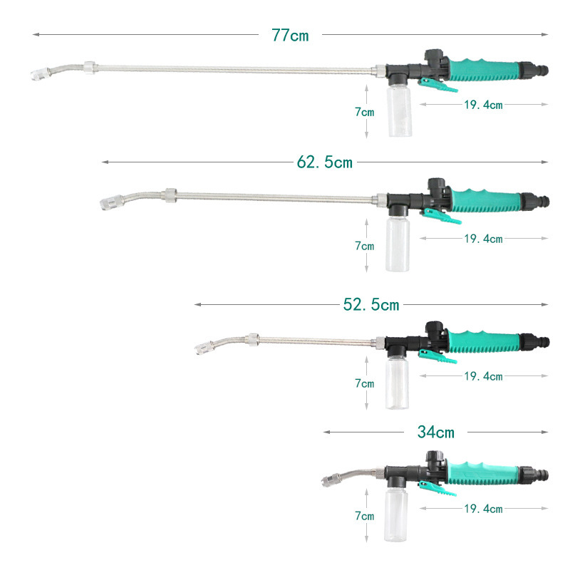 Gun Car Beauty Wax Water Spray Pistol Adjustable Stainless Steel Air Conditioning Household Appliances Cleaning Gun