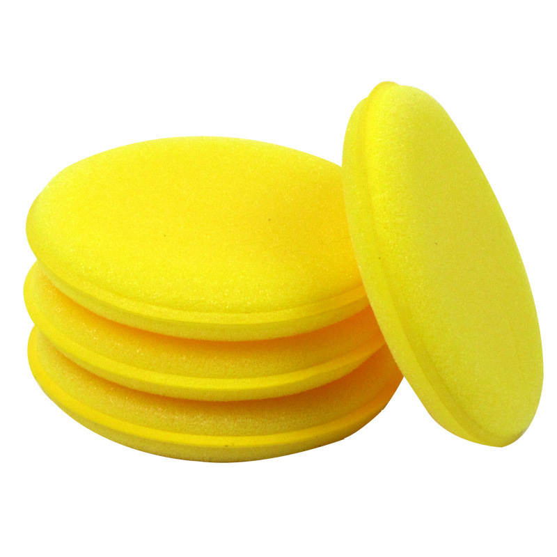 Car Supplies Car Sponge Tools Edge Pressing Waxing Sponge Compressed round Waxing Sponge 12 Pieces a Pack