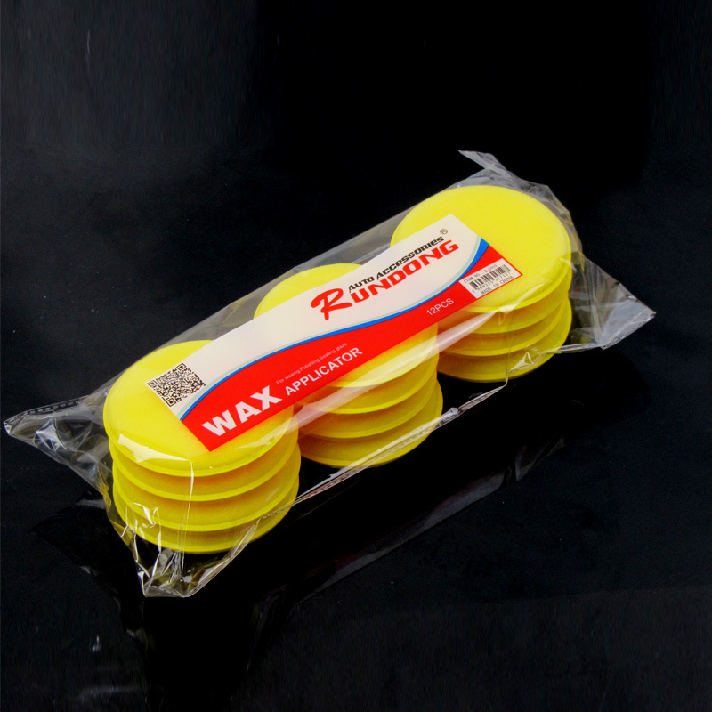 Car Supplies Car Sponge Tools Edge Pressing Waxing Sponge Compressed round Waxing Sponge 12 Pieces a Pack