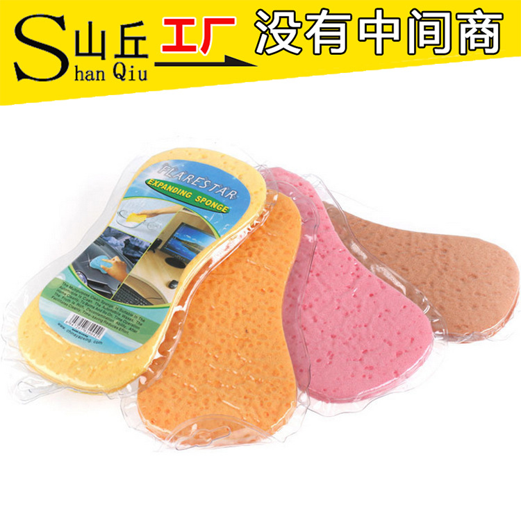 Car Sponge 8 Words Large Vacuum Compressed Sponge Honeycomb Car Sponge Car Beauty Waxing Tool Cotton