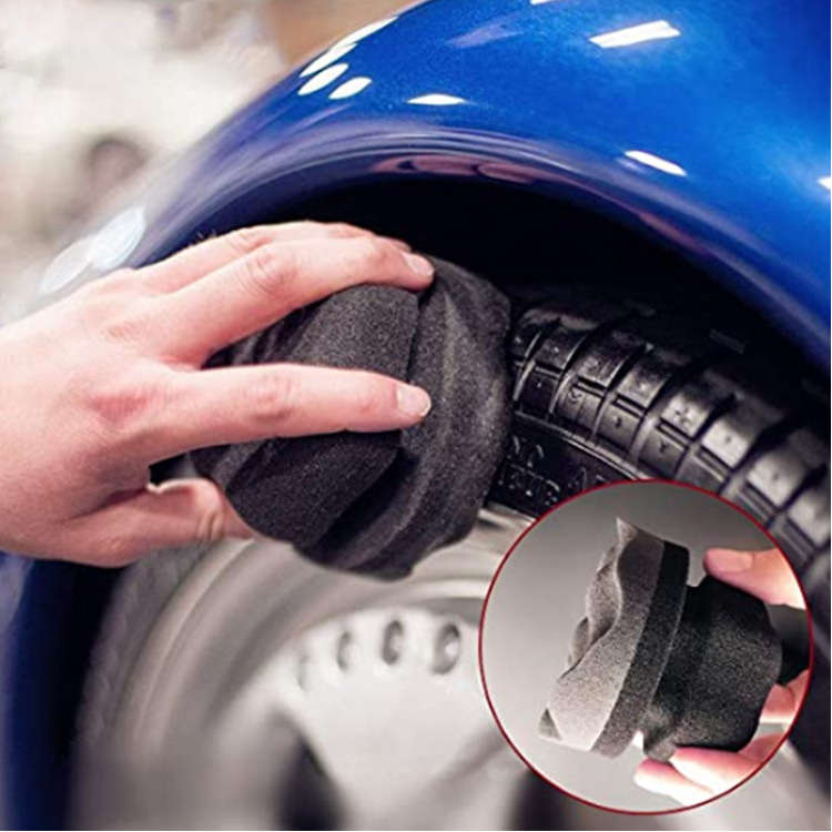Car Tire Interior Dashboard Waxing Hand-Held High-Density Wave Sponge Portable Polishing Waxing Sponge