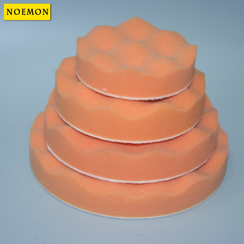Car Beauty Waxing Polishing Sponge Back Velvet Self-Adhesive Wave Sealing Glaze Sponge Plate