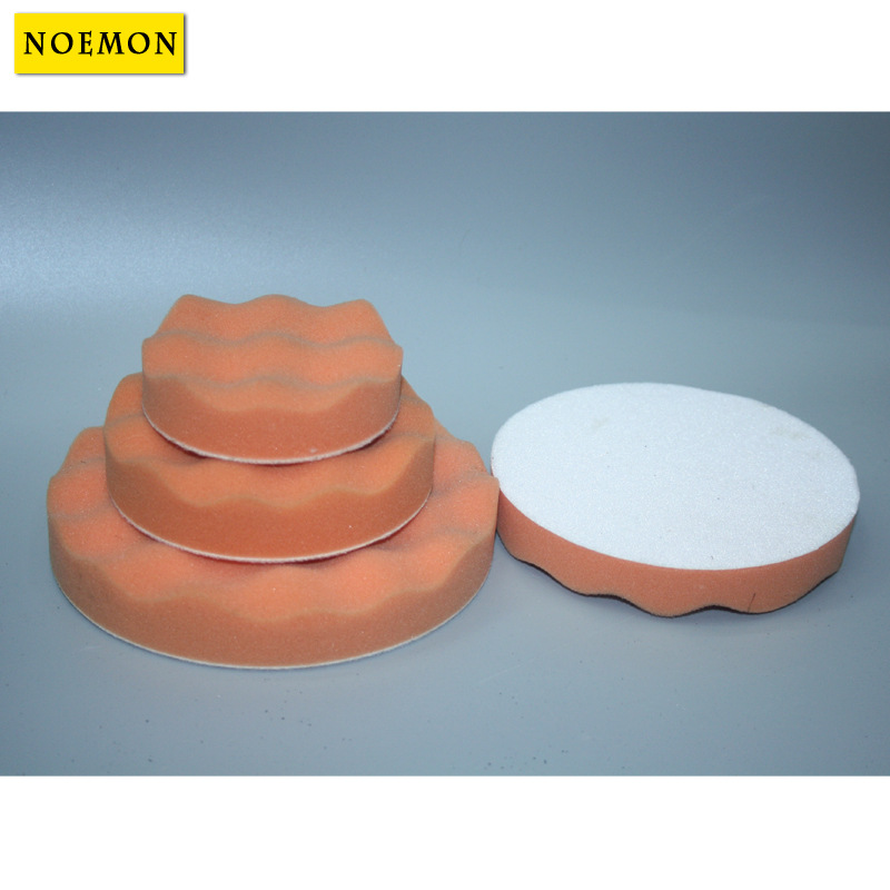 Car Beauty Waxing Polishing Sponge Back Velvet Self-Adhesive Wave Sealing Glaze Sponge Plate