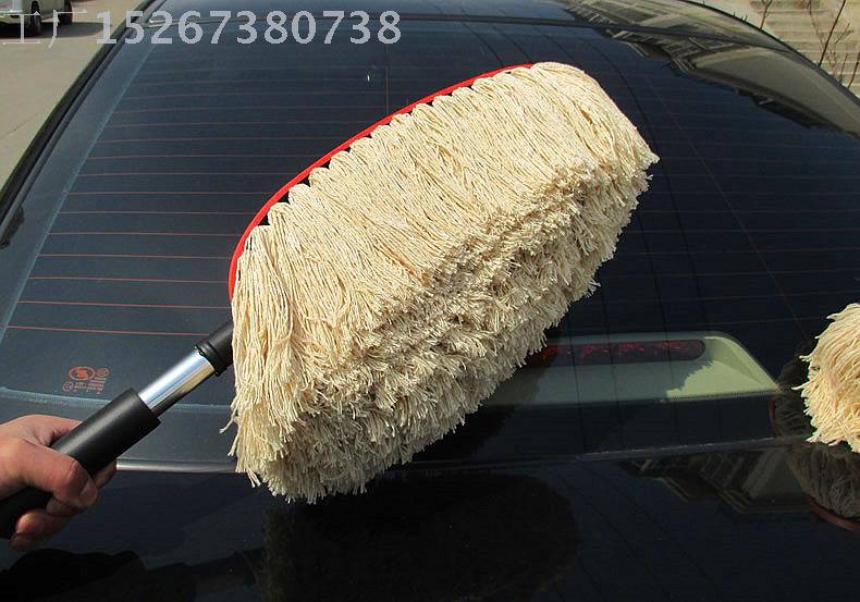 Pure cotton silicone soft side oil car wax drag and retractable wax brush car duster.
