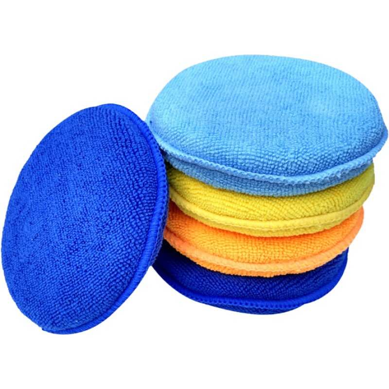 Car hairdressing ultra fine fiber round wax sponge Car special high density cleaning towel blanking light cake