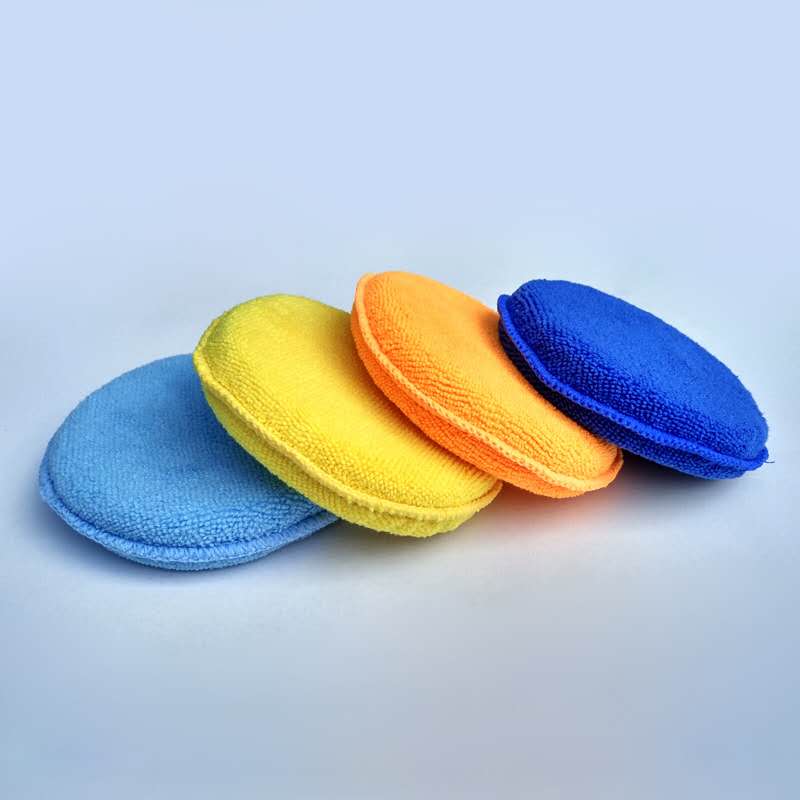 Car hairdressing ultra fine fiber round wax sponge Car special high density cleaning towel blanking light cake