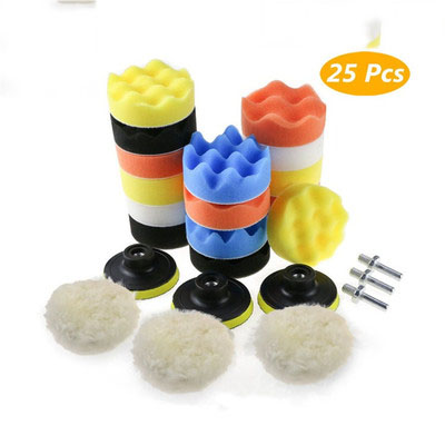 3-Inch Car Beauty Polishing Sponge Wheel 19 Pieces Set 25pcs 22 Pieces Sponge Polishing Wheel Waxing Sponge Roundel