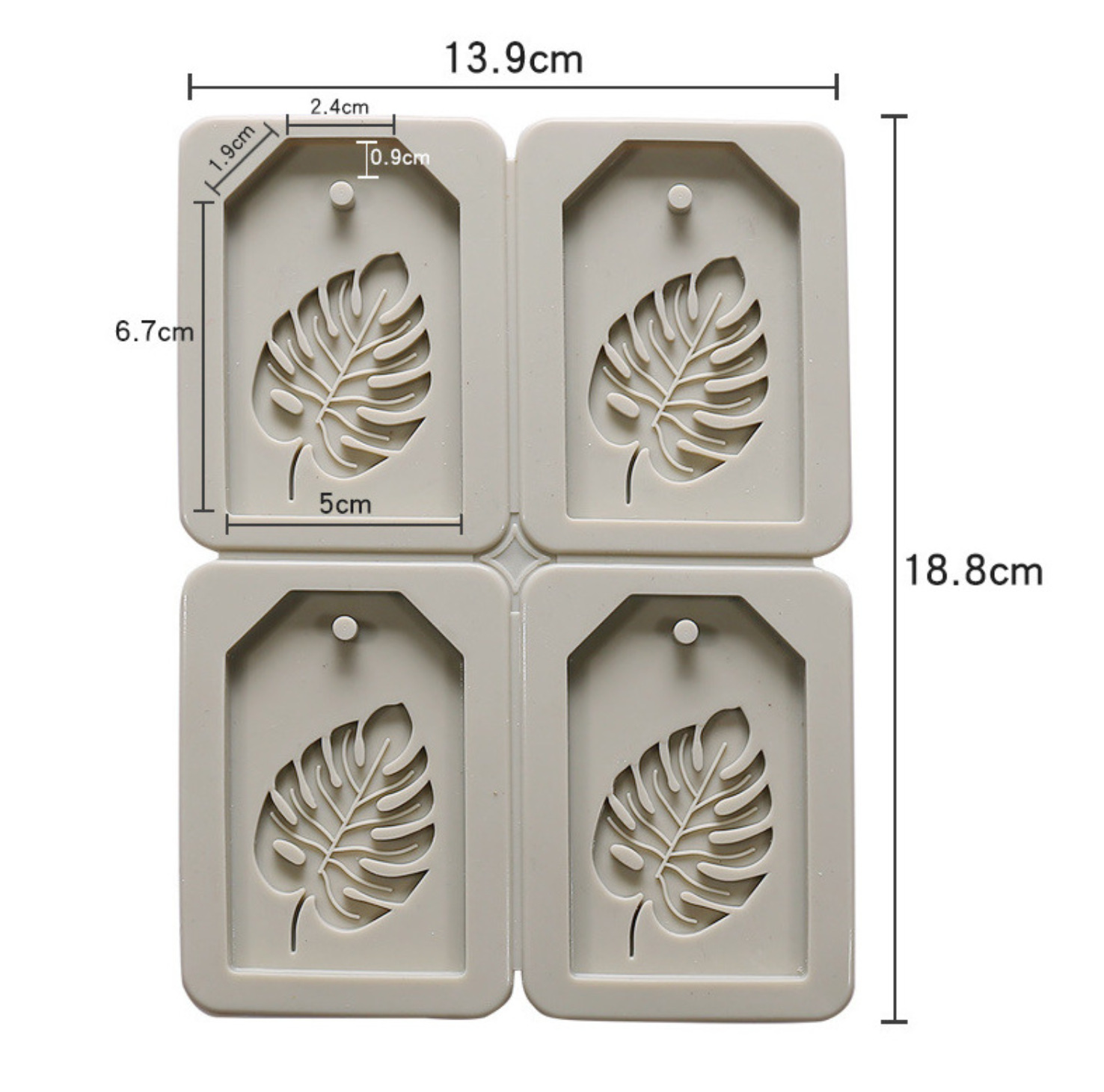 Cross-Border 4-Piece Leaves Monstera Aromatherapy Wax Tablets Mold Ins Plaster Car Pendant Fragrant Stone Mold