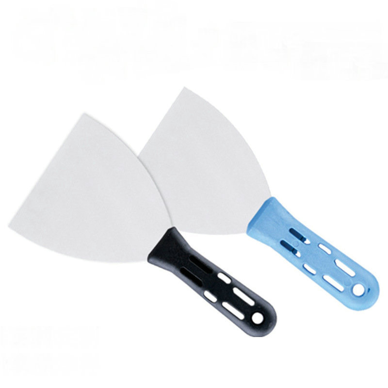 QX-016 Seven-Hole Color Handle Injection Knife Putty Knife Plastic Handle Stainless Steel Batch Gray Knife Factory Supply